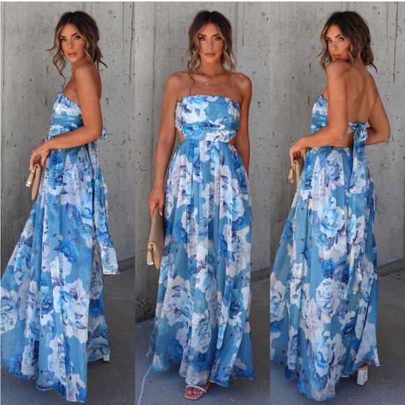 Vici Dresses & Skirts - Vici Dolls Blue Floral Maxi Dress
